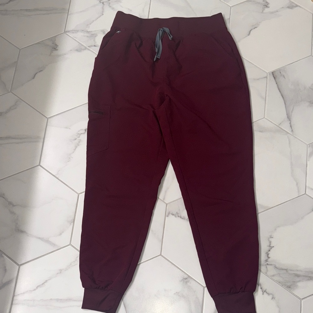Figs Burgundy Zamora™ High Waisted - Jogger Scrub Pants